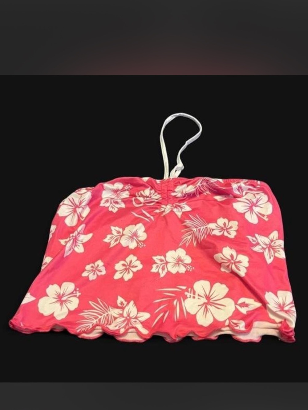 SHEIN Pink Floral Girls Skort with White Hibiscus Print